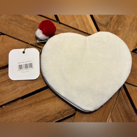 NWT Beaded Mom Heart Zip Pouch Coin Wallet 5”x5.5” - Picture 2 of 4